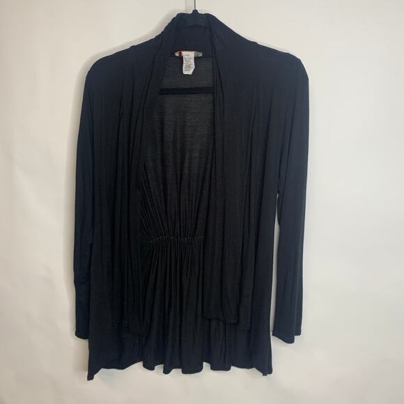 Black Open Front Jacket Sz Medium Light Weight Cardigan - Picture 1 of 5